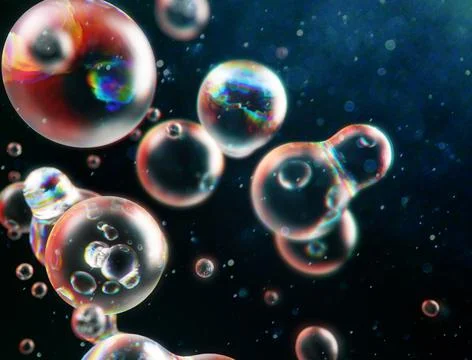 3d render background with bubbles 스톡 일러스트