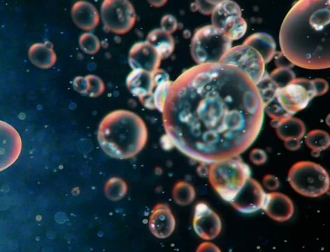 3d render background with bubbles 스톡 일러스트