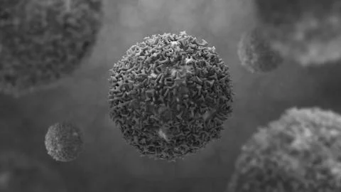 3d render background with cell elements. Medical concept with abstract molecu Stock Illustration