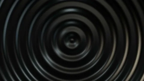 3d render background of dark black abstract pattern of liquid concentric ripples Vídeo Stock 168174045