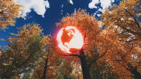3D Render Background to ecology and sustainable development, environmental .. イラスト素材
