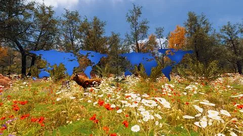 3D Render Background to ecology and sustainable development, environmental .. イラスト素材