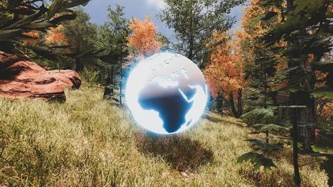 3D Render Background to ecology and sustainable development, environmental .. イラスト素材