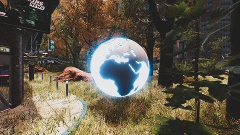 3D Render Background to ecology and sustainable development, environmental .. Stock Illustration