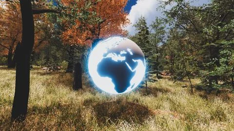 3D Render Background to ecology and sustainable development, environmental .. Illustrazione stock