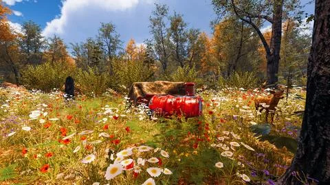 3D Render Background to ecology and sustainable development, environmental .. Stock Illustration