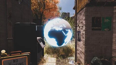 3D Render Background to ecology and sustainable development, environmental .. Illustrazione stock