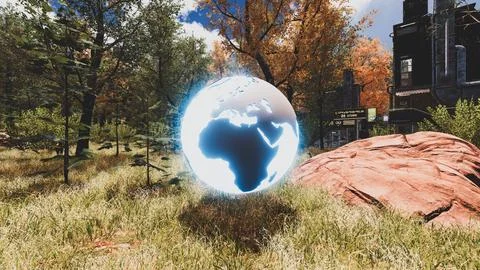 3D Render Background to ecology and sustainable development, environmental .. Stock Illustration