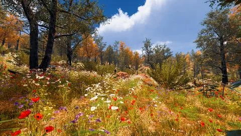 3D Render Background to ecology and sustainable development, environmental .. Illustrazione stock
