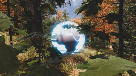 3D Render Background to ecology and sustainable development, environmental .. Stock Illustration