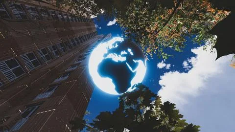 3D Render Background to ecology and sustainable development, environmental .. Illustrazione stock