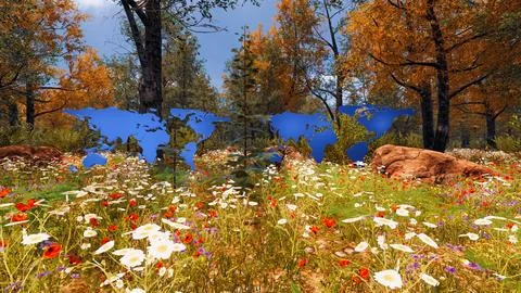 3D Render Background to ecology and sustainable development, environmental .. イラスト素材
