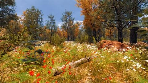 3D Render Background to ecology and sustainable development, environmental .. Illustrazione stock