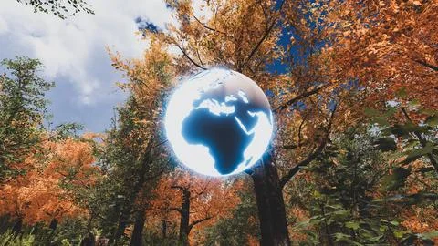 3D Render Background to ecology and sustainable development, environmental .. Stock Illustration