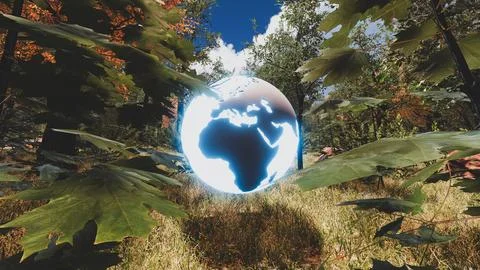 3D Render Background to ecology and sustainable development, environmental .. Stock Illustration