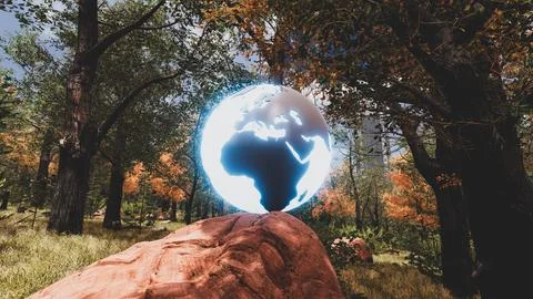 3D Render Background to ecology and sustainable development, environmental .. Stock Illustration
