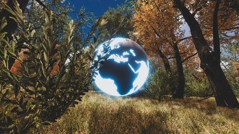 3D Render Background to ecology and sustainable development, environmental .. Stock Illustration