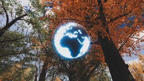 3D Render Background to ecology and sustainable development, environmental .. Stock Illustration