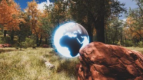 3D Render Background to ecology and sustainable development, environmental .. イラスト素材