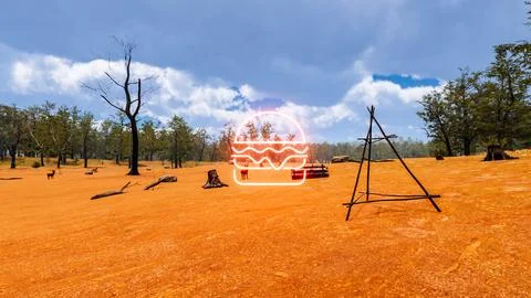 3D Render Background to ecology and sustainable development, environmental .. Illustrazione stock