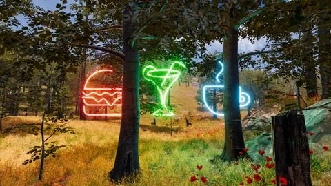 3D Render Background to ecology and sustainable development, environmental .. Illustrazione stock
