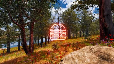 3D Render Background to ecology and sustainable development, environmental .. Stock Illustration