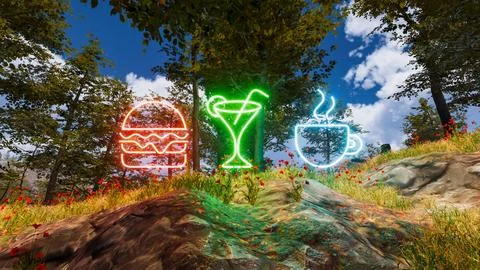 3D Render Background to ecology and sustainable development, environmental .. Stock Illustration