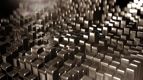 3D render Background from the golden squares Stock Illustration