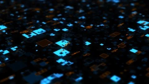 3d render background made of repetitive square patterns. Technology theme con Stock Illustration