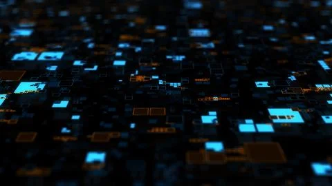 3d render background made of repetitive square patterns. Technology theme con Stock Illustration