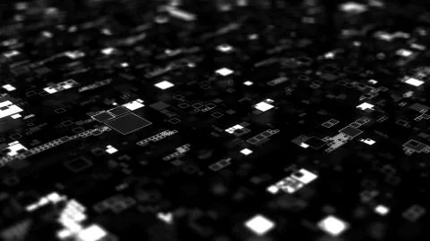 3d render background made of repetitive square patterns. Technology theme con Stock Illustration