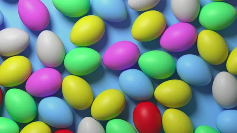 3d render background many colored eggs for the holiday Easter Video stock 149893973