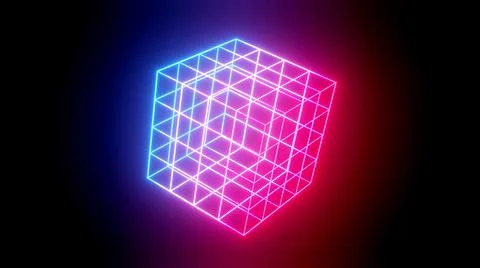 3d render. Background with neon glow, light gradient blue red magenta. 3d Illustrazione stock