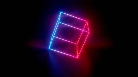 3d render. Background with neon glow, light gradient blue red magenta. 3d Illustrazione stock