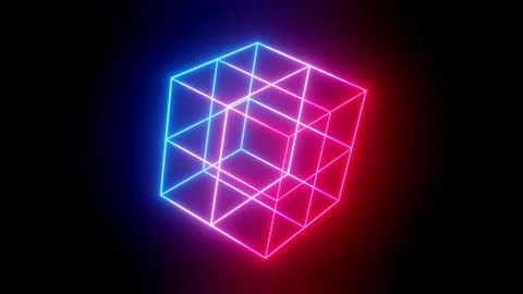 3d render. Background with neon glow, light gradient blue red magenta. 3d Illustrazione stock