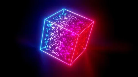 3d render. Background with neon glow, light gradient blue red magenta. 3d Stock Illustration