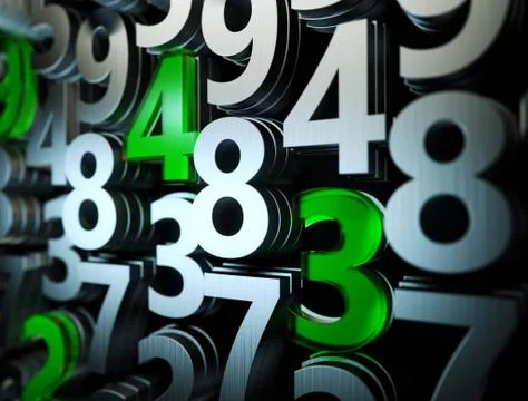 3D render background with numbers 스톡 일러스트