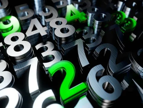 3D render background with numbers Stock Illustration