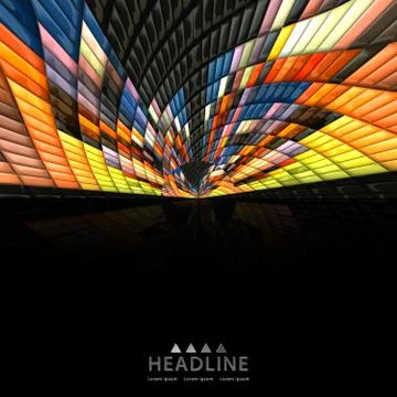 3D render background with  puff pixels colorful ornament embellishment Illustrazione stock