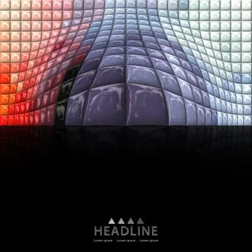 3D render background with  puff pixels colorful ornament embellishment Stock Illustration