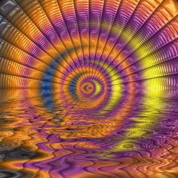 3D render background with  puff pixels ornament reflections Illustrazione stock