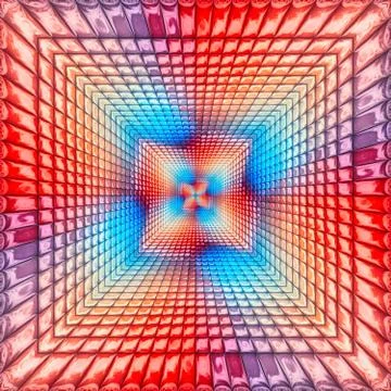 3D render background with puff pixels embellishment Illustrazione stock