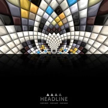 3D render background with  puff pixels colorful ornament embellishment Illustrazione stock