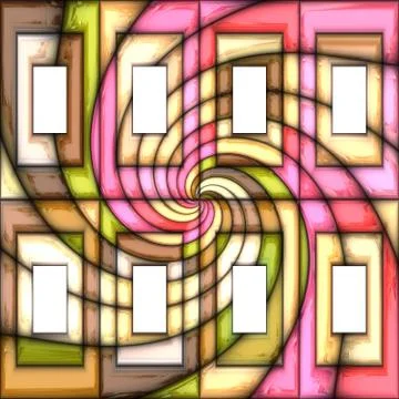 3D render background with puff pixels frames Stock-Illustration