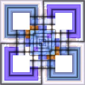 3D render background with puff pixels frames 스톡 일러스트