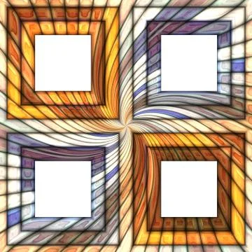 3D render background with puff pixels frames Stock-Illustration