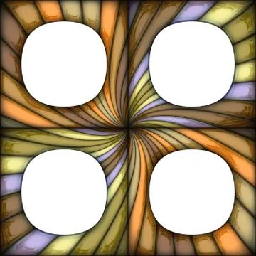 3D render background with puff pixels frames Stockillustratie