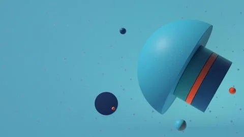 3d render background with random simple geometry shapes. Soft Light, roughnes Stock Illustration