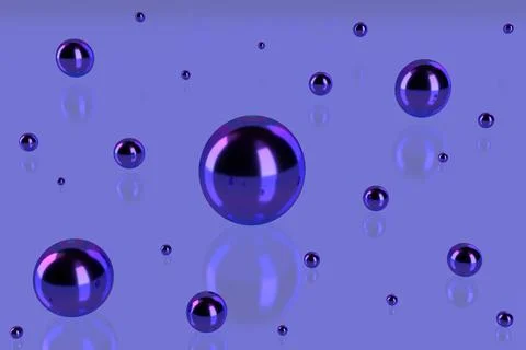 3D render background with spheres in trendy colors. Stock Illustration