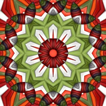 3D render of  background tile with glossy mandala puffs pixels 스톡 일러스트